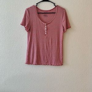 Striped Shirt with Ruffle Details